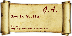 Govrik Attila névjegykártya